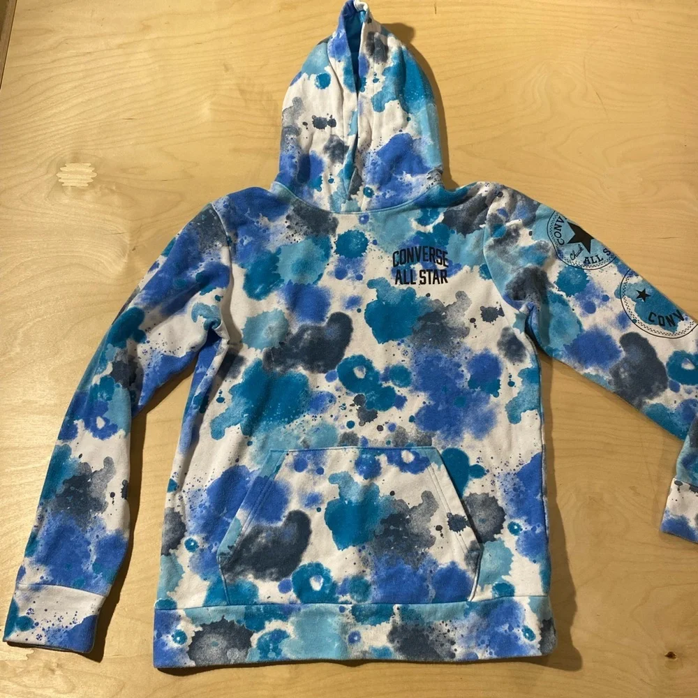 Converse Blue Camouflage Hoodie Sweatshirt XL (13-15 yrs) (ND)
